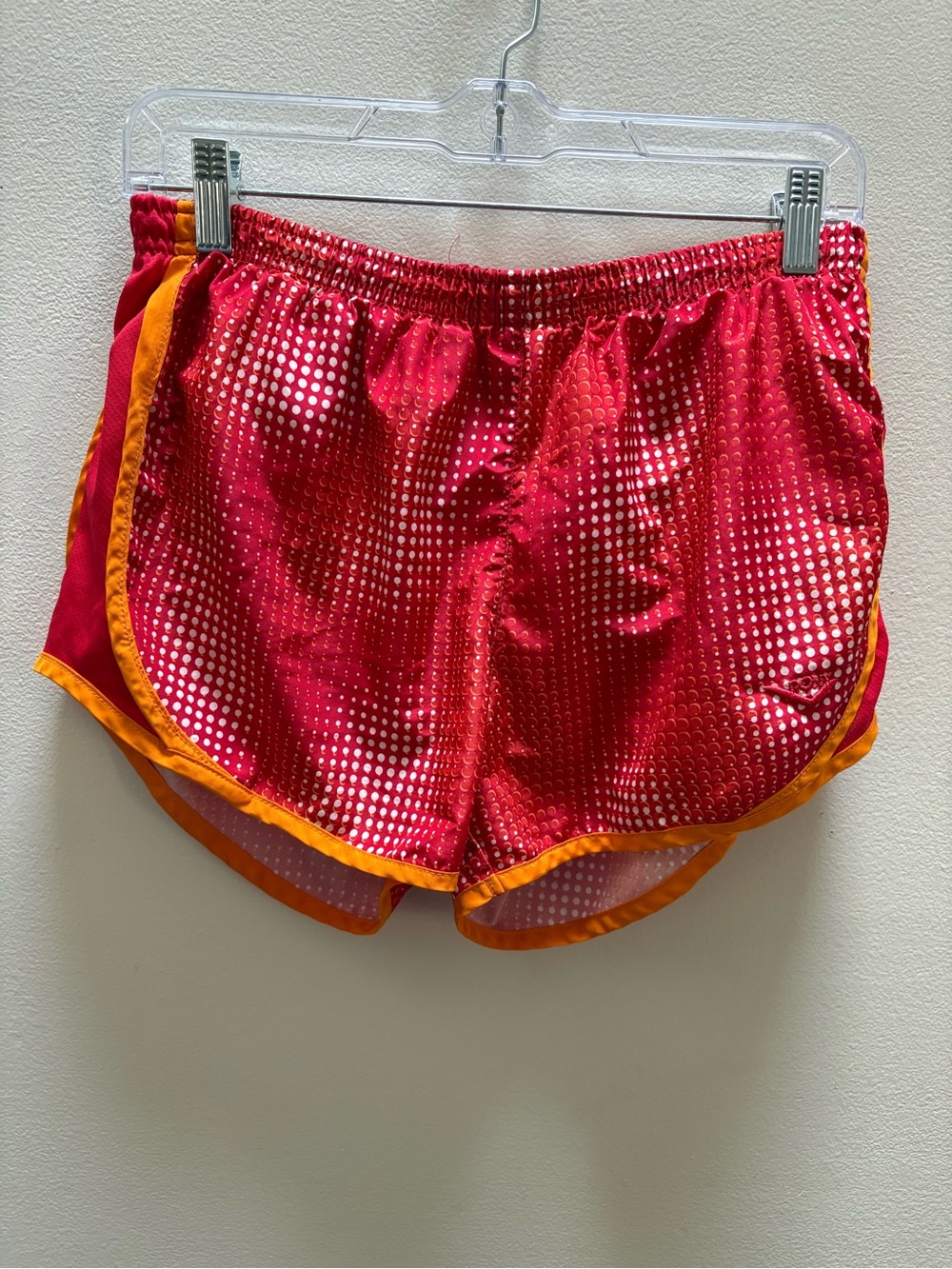 Pony Red and Orange Athletic Shorts with Orange Trim